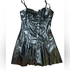 GOTHIC LACE UP MINI DRESS
